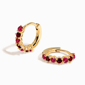 Ruby Garnet Earrings - Bonny Hoops