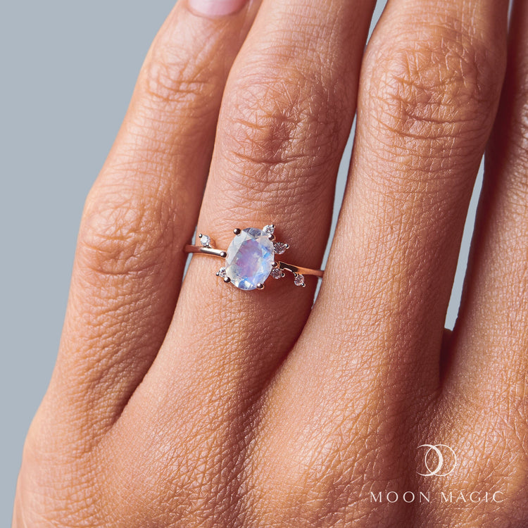 Moonstone Mood Ring Engagement Moonstone Lab Diamond Ring Muse