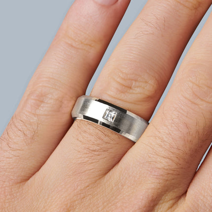 White Zircon Unisex Ring - Crafted