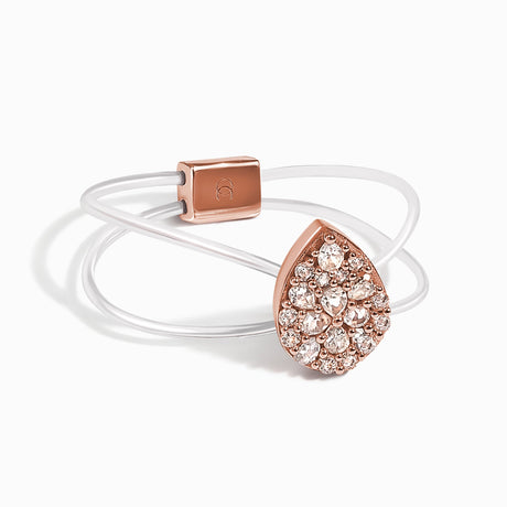 White Zircon Ring - Dewdrop Floating Ring