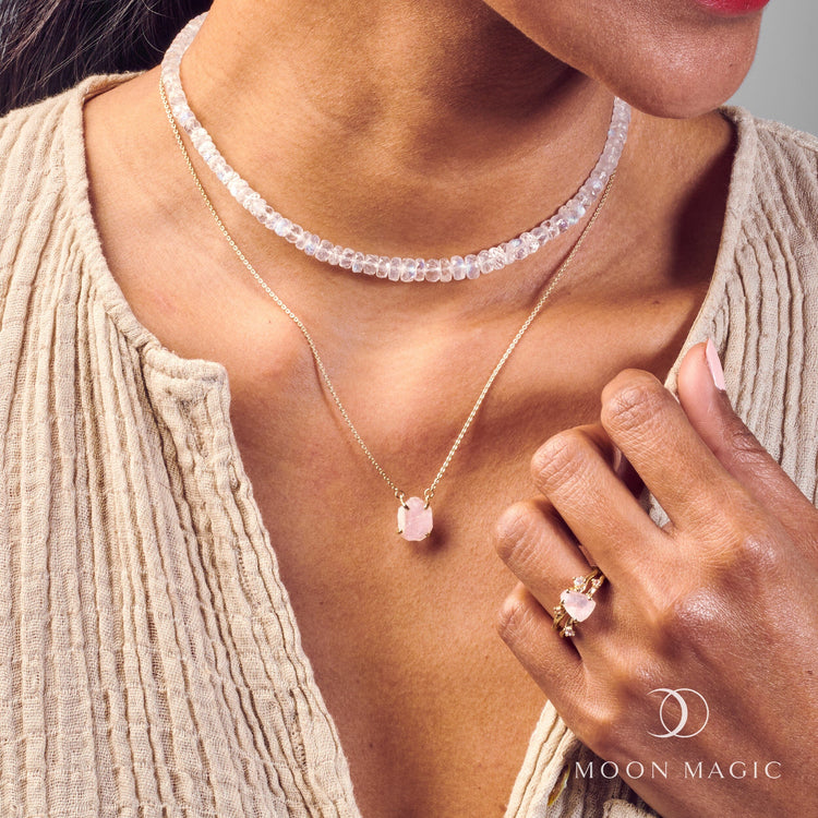 Raw Crystal Necklace Rose Quartz 'Self-Love' - Main Image