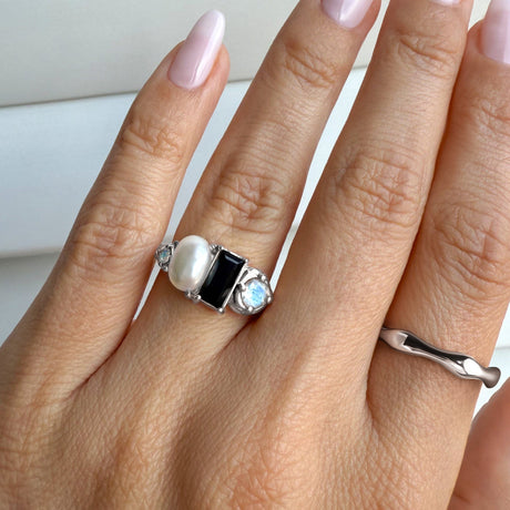 Black Obsidian Treasure & Magma Band Set