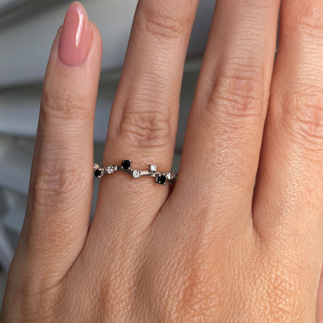 Black Onyx Ring - Stardust Band