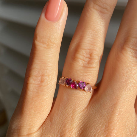 Rose Quartz Rhodolite Ring - Crush On You