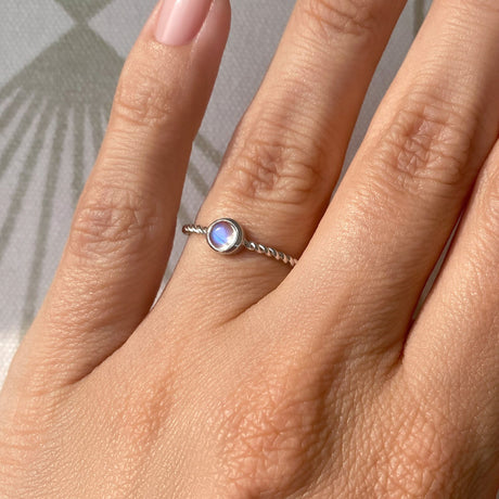 Moonstone Ring - Cloudy Shield