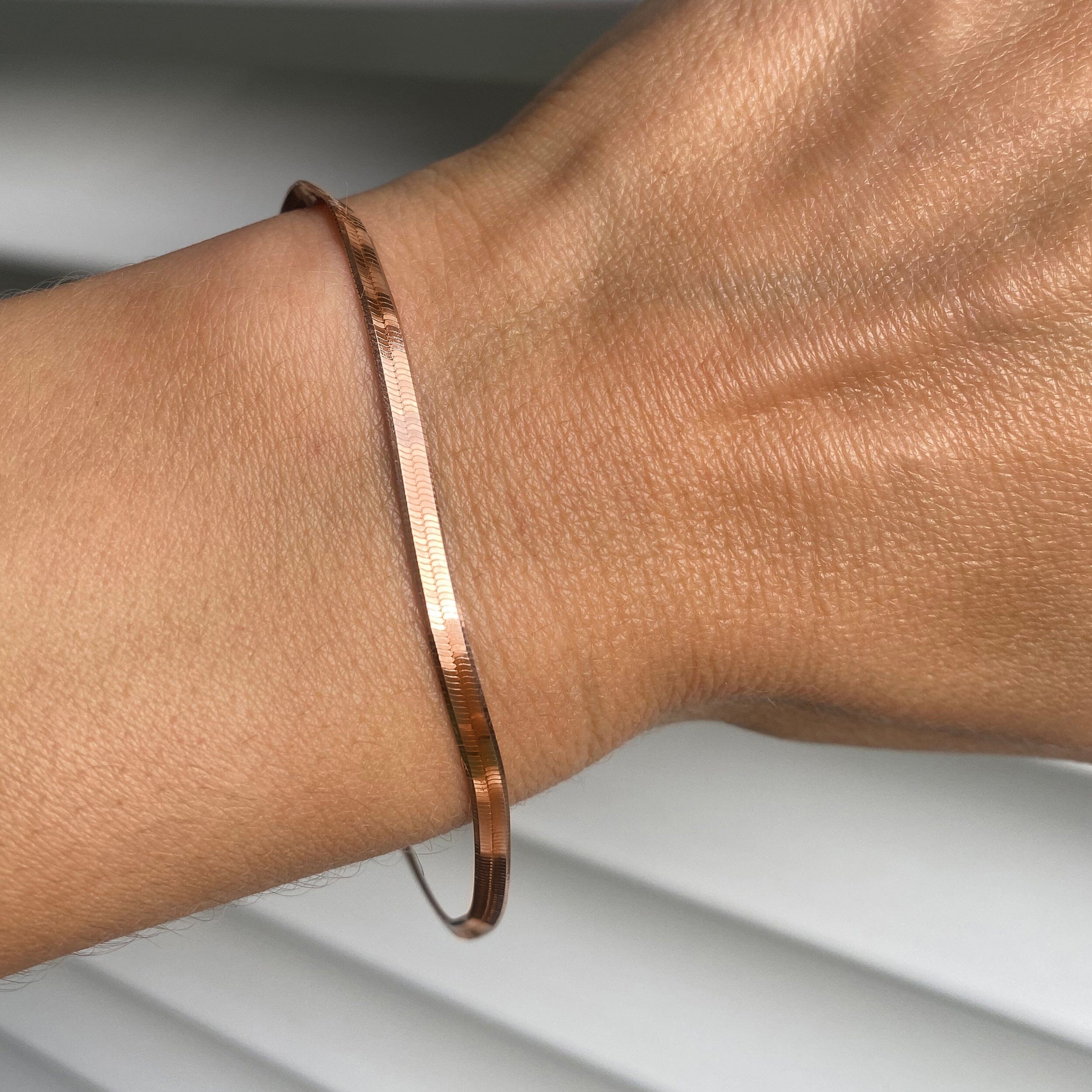 Plain Metal Wristlet - Herringbone Bracelet – Moon Magic