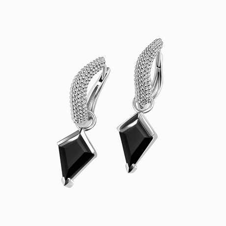 Black Obsidian Earrings - Heroine Hoops