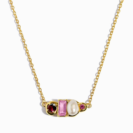Rhodolite Garnet Pearl Necklace - Treasure