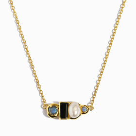 Black Obsidian Pearl Necklace - Treasure