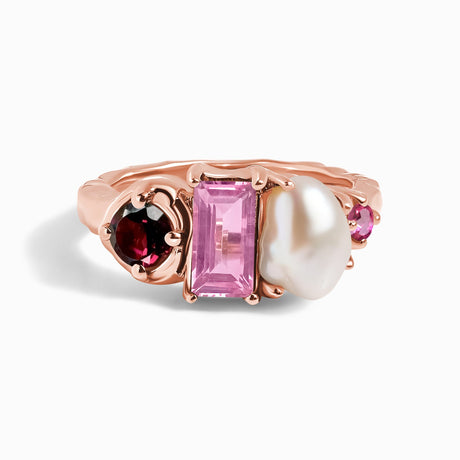 Rhodolite Garnet Pearl Ring - Treasure