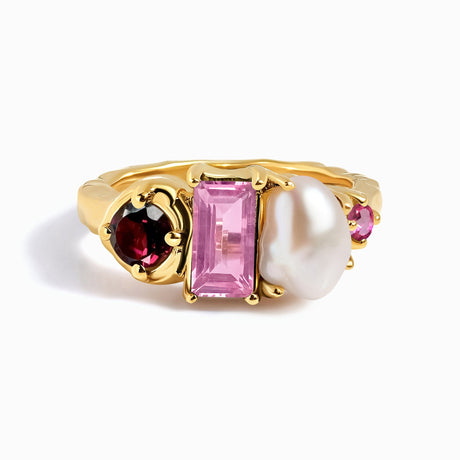 Rhodolite Garnet Pearl Ring - Treasure