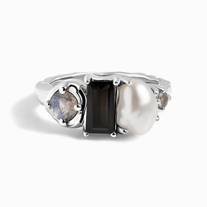 Black Obsidian Pearl Ring - Treasure – Moon Magic