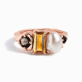 Madeira Citrine Pearl Ring - Treasure