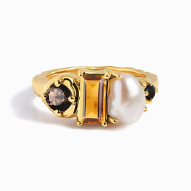 Citrine Pearl Ring - Treasure