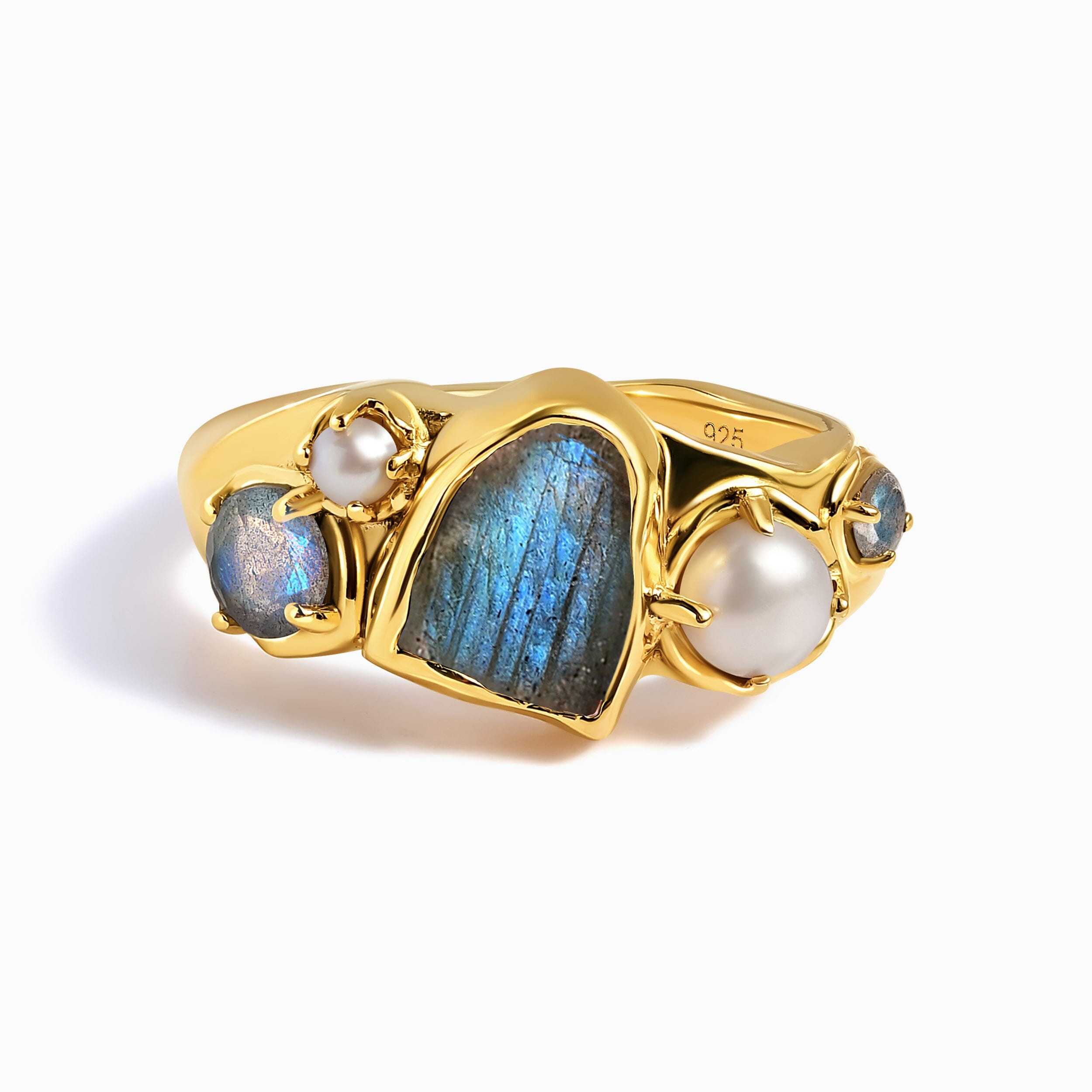 Labradorite Pearl Ring - Heirloom – Moon Magic