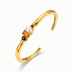Citrine Pearl Cuff - Treasure
