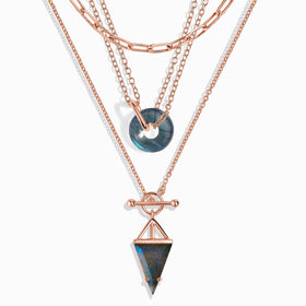 Labradorite Heroine T-Lock & Oura Necklaces & Widelink Chain