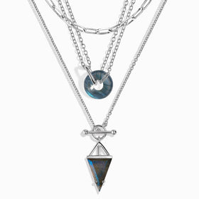 Labradorite Heroine T-Lock & Oura Necklaces & Widelink Chain