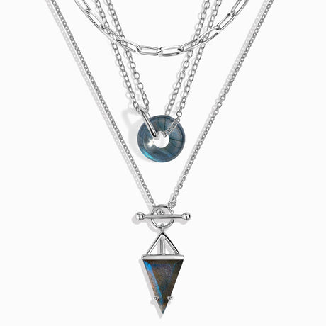 Labradorite Heroine T-Lock & Oura Necklaces & Widelink Chain