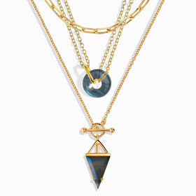 Labradorite Heroine T-Lock & Ora Necklaces & Widelink Chain