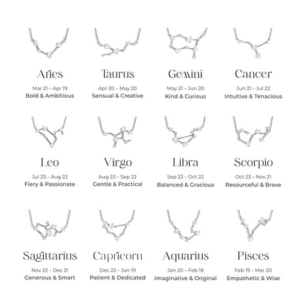 Leo Zodiac Constellation Necklace & Earrings