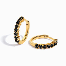 Black Onyx Earrings - Queen Bonny Hoops