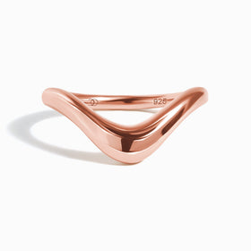 Stackable Ring Band - Dome Wishbone