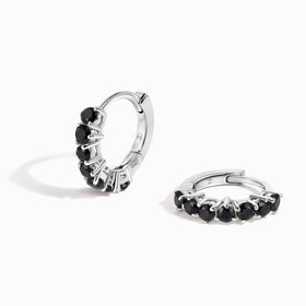 Black Onyx Earrings - Bonny Hoops - December Birthstone