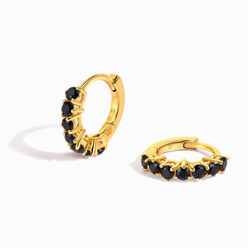 Black Onyx Earrings - Bonny Hoops - December Birthstone