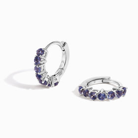 Iolite Earrings - Bonny Hoops - September Birthstone