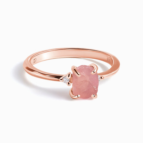 Rose Quartz Ring - Petite Raw Allure