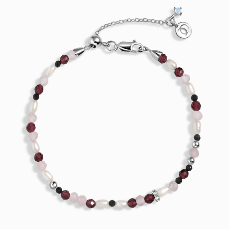 Rose Quartz Garnet Beads Bracelet - Love Charge