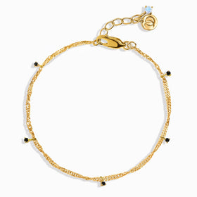 Black Spinel Anklet - Flowing