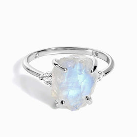 Moonstone Diamond Ring - Raw Allure