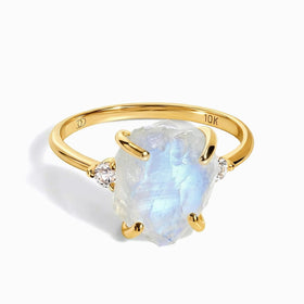 Moonstone Diamond Ring - Raw Allure
