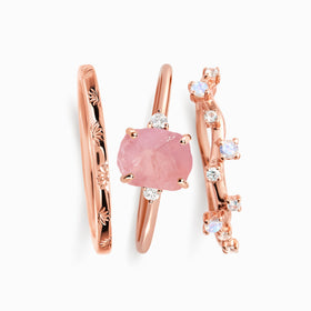 Rose Quartz Petite Raw Allure Set