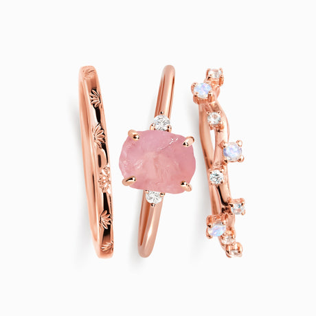 Rose Quartz Petite Raw Allure Set