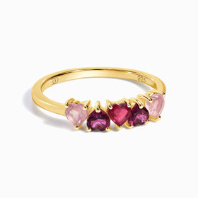 Rose Quartz Rhodolite Ring - Crush