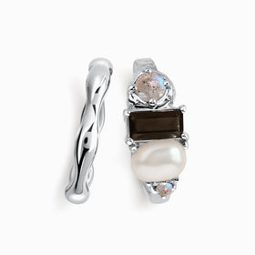 Black Obsidian Treasure & Magma Band Set