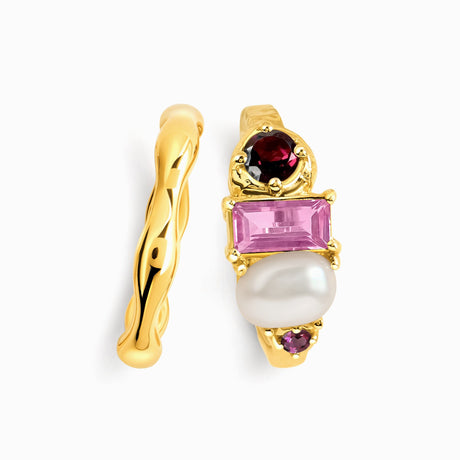 Rhodolite Garnet Treasure & Magma Band Set