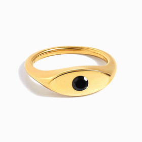 Black Obsidian Pinky Ring - Signet Noire