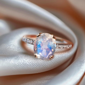 Moonstone Diamond Ring - Harlow