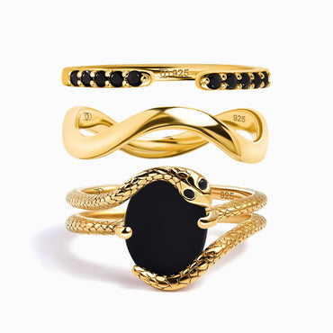 Black Onyx Ring - Serpent of Release – Moon Magic