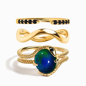 Mood Serpent & Twinkling & Waves Rings