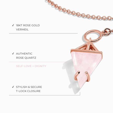 Rose Quartz Necklace - Heroine T Lock
