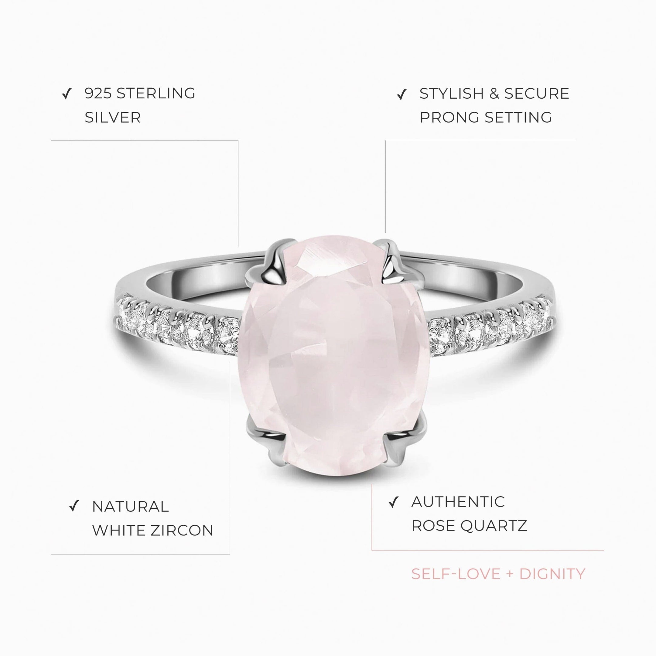 Pure rose deals quartz ring