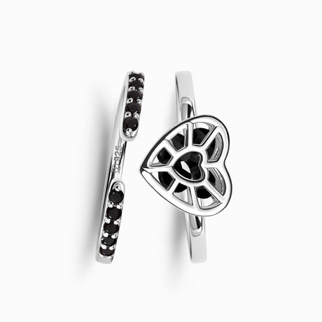 Black Obsidian Twinkling Heart Set