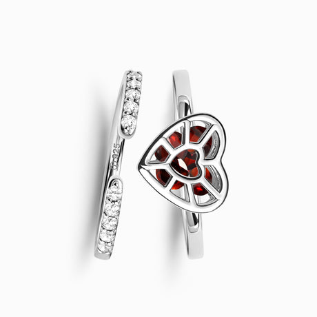 Garnet Twinkling Heart Set