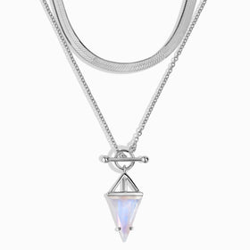 Moonstone Heroine & Herringbone Necklaces