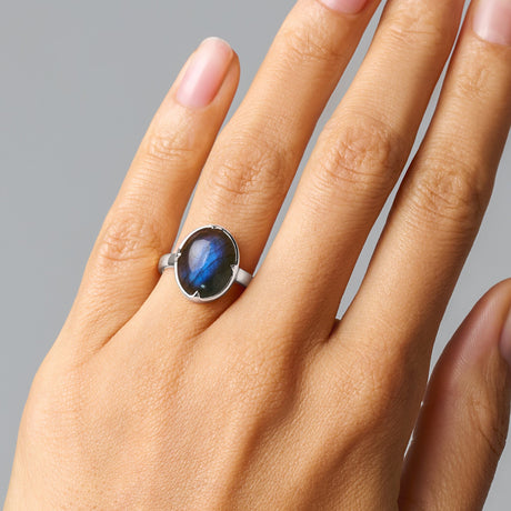 Labradorite Cabochon Ring - Aura